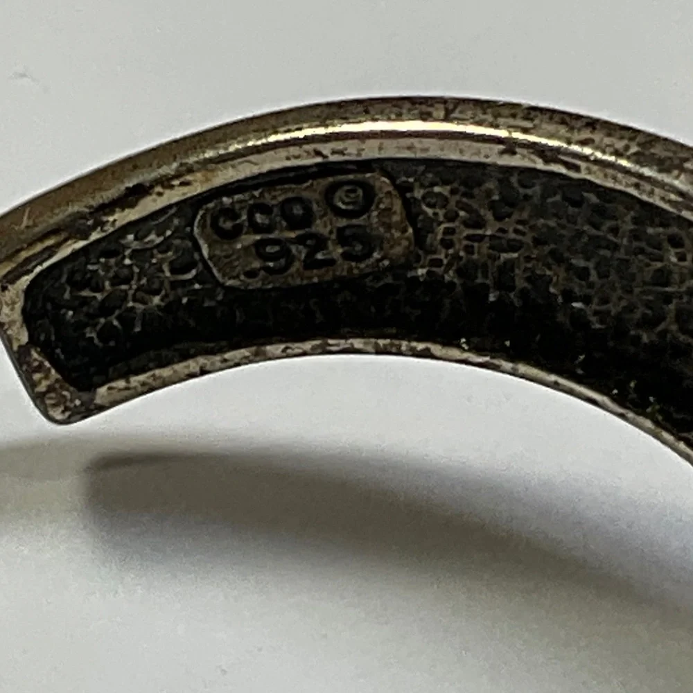 Sterling Silver Coleman & Co. Turquoise Inlay Bracelet. . 2.25” across - Picture 9 of 9